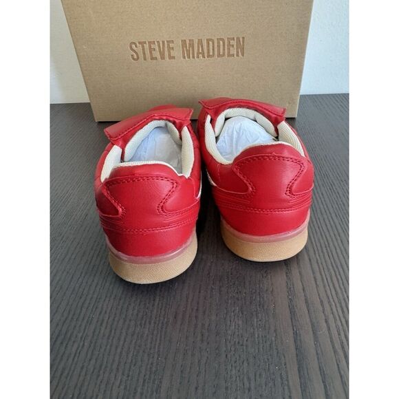 STEVE MADDEN MADRID Low top Sneakers NIB 7.5 Women’s Shoes Red Retro - Picture 6 of 7
